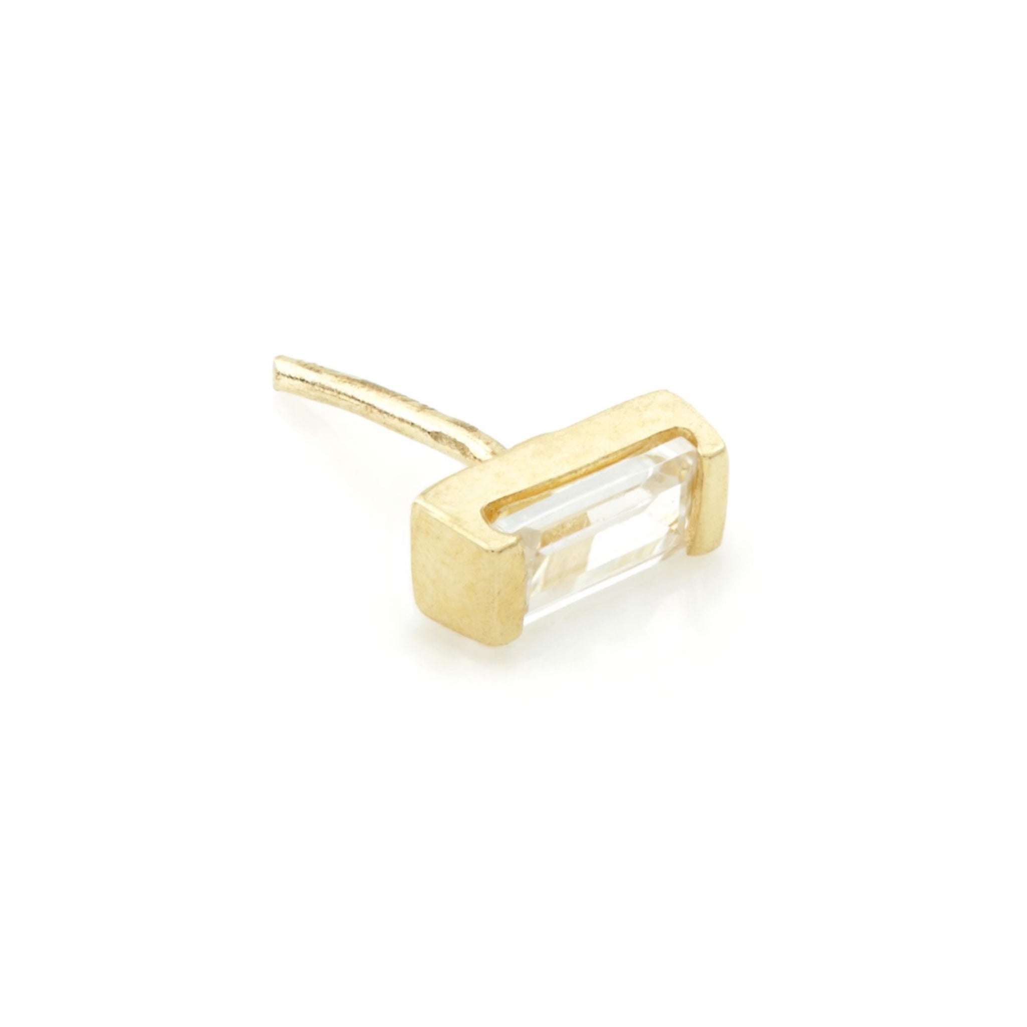 Tris Lyon Threadless 14k Yellow Gold Rectangle Gem End