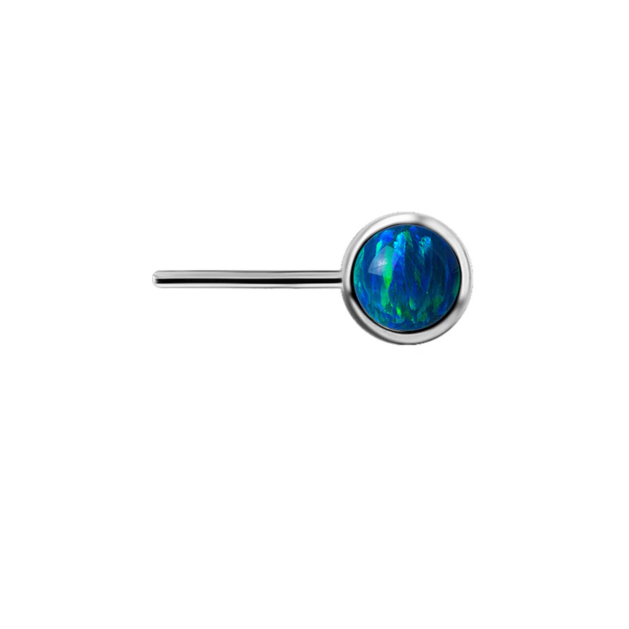 Threadless Titanium Forward Facing Disk with a Lab Created Opal