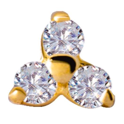 18K Gold Trinity Jewelled End with Zirconia 