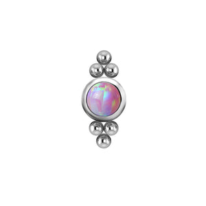 Threadless Titanium Double Tri-bead Opal cluster