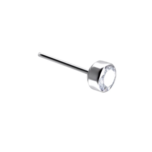 Threadless Zirconia Jewelled Disk End 2mm 2.5mm 3mm