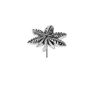 Nickel Free Threadless Marijuana Leaf (Cobalt Chromium)